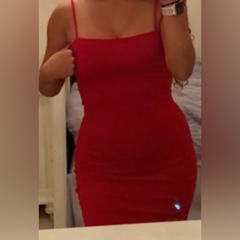 Red short dress